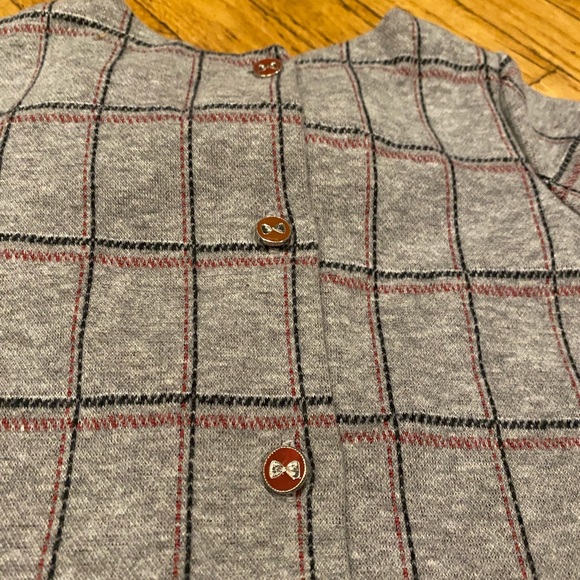 The sweetest Tahari BNWT grey plaid dress with beautiful velvet deep red bow. - Picture 5 of 5